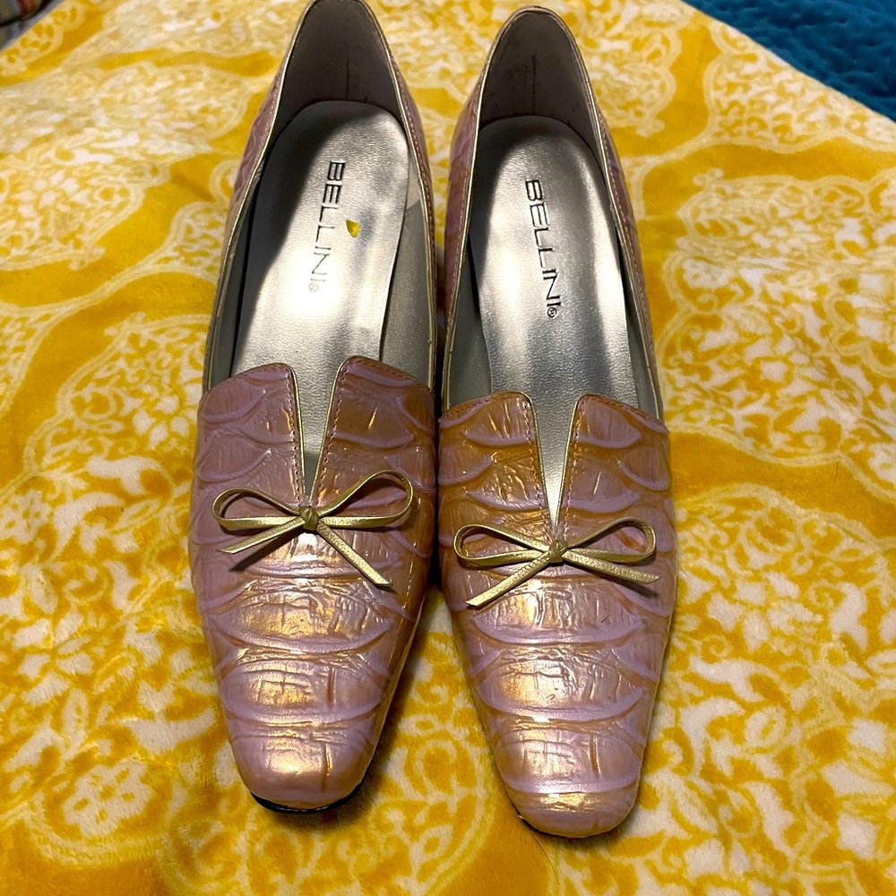 Bellini Crocodile print leather pumps